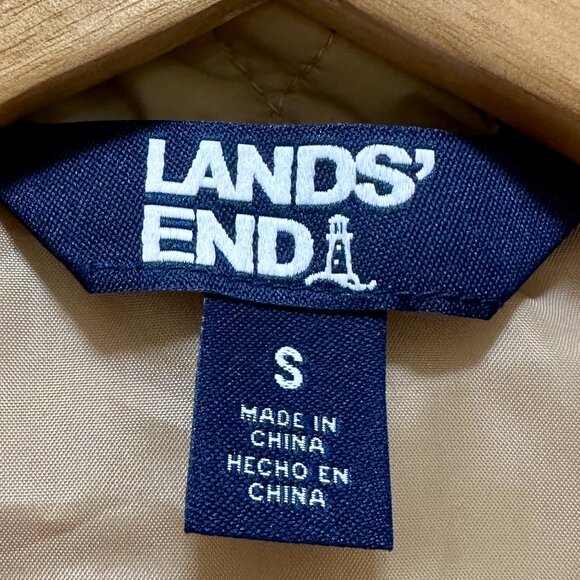 Lands' End Women's Jacket With Vest Size S Tan Water Resistant Lightweight NEW - Picture 4 of 16